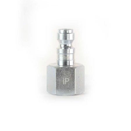 INTERSTATE PNEUMATICS 1/4 Inch Auto Coupler Plug x 3/8 Inch Female NPT (Silver Color), PK 100 CPA460Z-100K